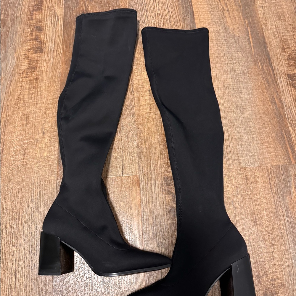 Aldo Black Over the Knee Boots with Chunky Heel